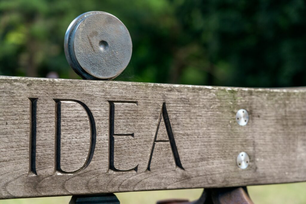 "IDEA" wooden signage