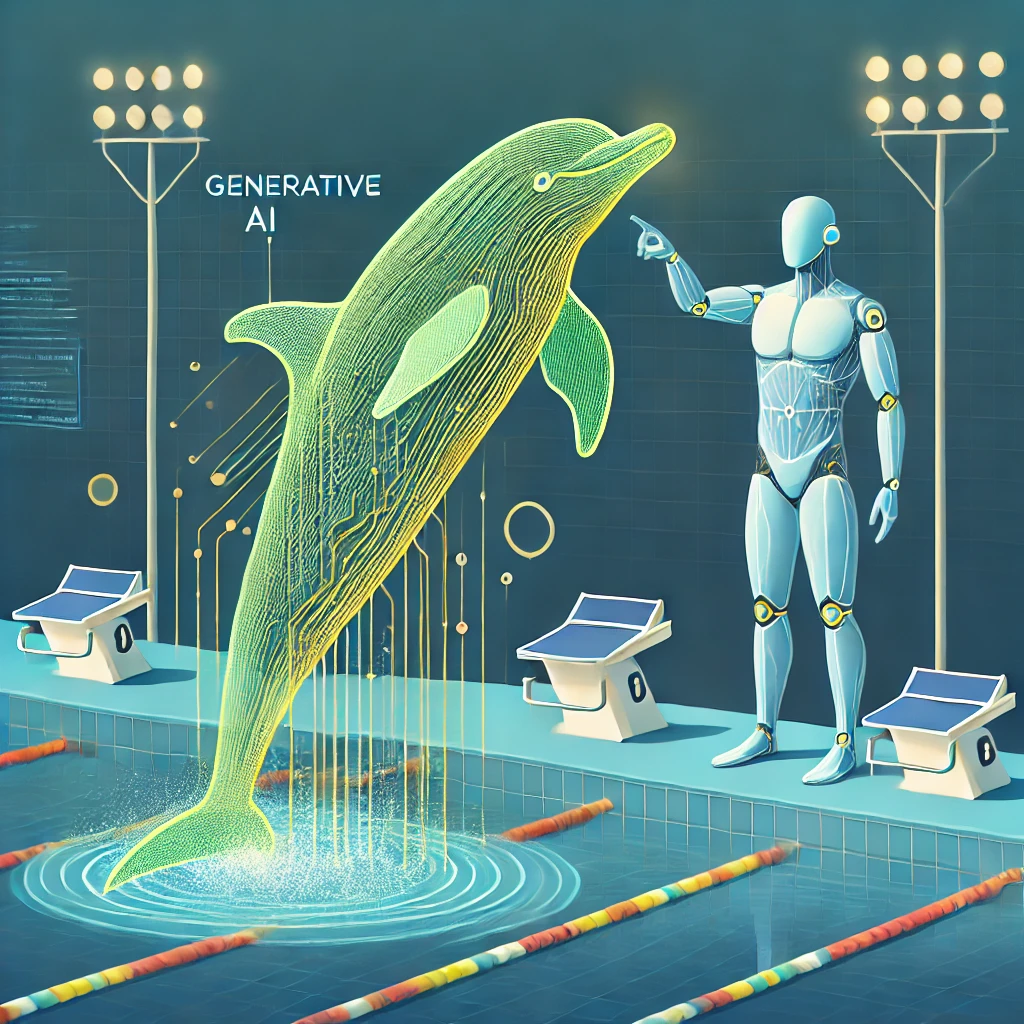 Dolphin in Australian Colours Being Coached by AI to Improve Sports Performance